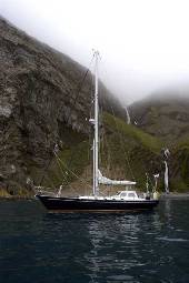 anchored beside a lovely waterfall in Hercules Bay